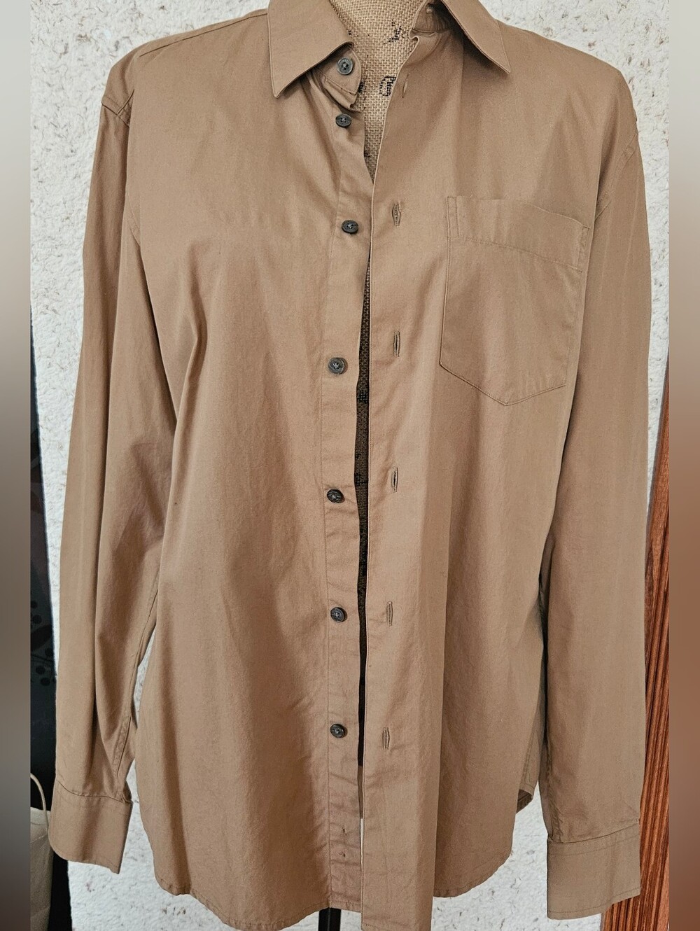Armani Exchange Men's Brown Button-Up Dress Shirt